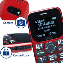 將圖片載入圖庫檢視器 VOCA Big Button 4G Phone for Seniors Elderly | Unlocked 4G LTE | Amplified Volume | SOS Button | Speed Dial | Big Display Number | Big Button | Long Lasting | V141 (Red)