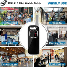 將圖片載入圖庫檢視器 SMP Mini Walkie Talkie SMP118H, Rechargeable, RMR446, 25 Channels CTCSS/DCS, Long Range PMR Two-Way Radio, for Security, Restaurant, Workplace