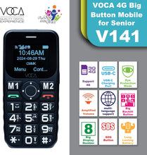 將圖片載入圖庫檢視器 VOCA Big Button 4G Phone for Seniors Elderly | Unlocked 4G LTE | Amplified Volume | SOS Button | Speed Dial | Big Display Number | Big Button | Long Lasting | V141 (Black)
