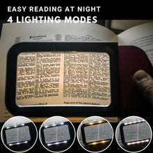 將圖片載入圖庫檢視器 VOCA Magnifying Glass with Light, 3X Large Rectangle Reading Magnifier with 10 LEDs for Seniors with Macular Degeneration, Newspaper, Books, Small Print, for Low Visions (Pink)