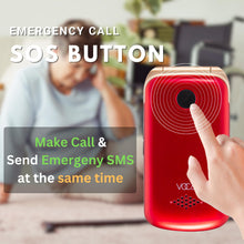 將圖片載入圖庫檢視器 VOCA Big Button Flip Phone for Elderly | Dual Screen | Unlocked 4G LTE | Loud Volume | SOS Button | Hearing Aid Compatibility | Charging Dock | Predictive Text | V543