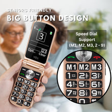 將圖片載入圖庫檢視器 VOCA Big Button Flip Phone for Elderly | Dual Screen | Unlocked 4G LTE | Loud Volume | SOS Button | Hearing Aid Compatibility | Charging Dock | Predictive Text | V543