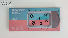 將影片載入圖庫檢視器並播放,VOCA Magnifying Glass with Light, 3X Large Rectangle Reading Magnifier with 10 LEDs for Seniors with Macular Degeneration, Newspaper, Books, Small Print, for Low Visions (Pink)