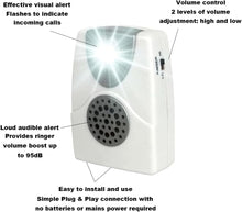 Load image into Gallery viewer, VOCA Telephone Ringer Amplifier, Boost up to 105db with LED Light Notification for Landline Phones, Wall Mountable, Ideal for Noisy and Hearing-Impaired Environments (RA01 x 2)
