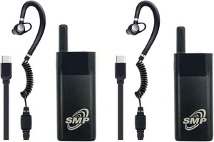 SMP Mini Walkie Talkie, Rechargeable, RMR446, Multiple Channels CTCSS/DCS, Long Range PMR Two-Way Radio, for Security, Restaurant, Workplace (168)