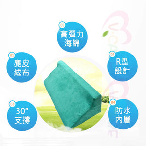 VOCA - R-Shaped Turning Pillow | Triangular Bedridden Turning Pillow | Anti-Decubitus Foam Cushion | Positional Cushion | Products for Hemiplegic Patients | Rehabilitation Care Cushion | Green