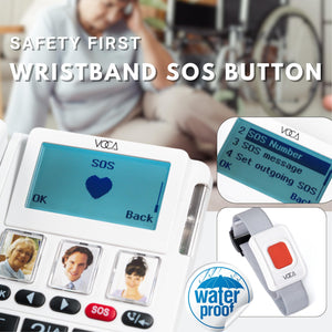 VOCA Big Button Phone for Elderly | CP140 4G Wireless Amplified Telephone | Loud Phones for Hard of Hearing | SOS Wristband | Hearing Aid Compatible Phones | Telephone for Hearing & Vision Impaired (Worldwide Free Shipping)