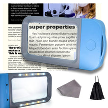 將圖片載入圖庫檢視器 VOCA Magnifying Glass with Light, 3X Large Rectangle Reading Magnifier with 10 LEDs for Seniors with Macular Degeneration, Newspaper, Books, Small Print, for Low Visions (Blue)
