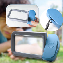 將圖片載入圖庫檢視器 VOCA Magnifying Glass with Light, 3X Large Rectangle Reading Magnifier with 10 LEDs for Seniors with Macular Degeneration, Newspaper, Books, Small Print, for Low Visions (Blue)
