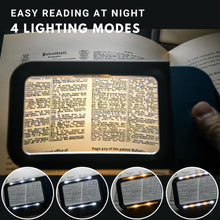 將圖片載入圖庫檢視器 VOCA Magnifying Glass with Light, 3X Large Rectangle Reading Magnifier with 10 LEDs for Seniors with Macular Degeneration, Newspaper, Books, Small Print, for Low Visions (Blue)
