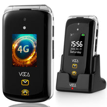 將圖片載入圖庫檢視器 VOCA Big Button Flip Phone for Elderly | Dual Screen | Unlocked 4G LTE | Loud Volume | SOS Button | Hearing Aid Compatibility | Charging Dock | Predictive Text | V543 Black (Free Shipping)
