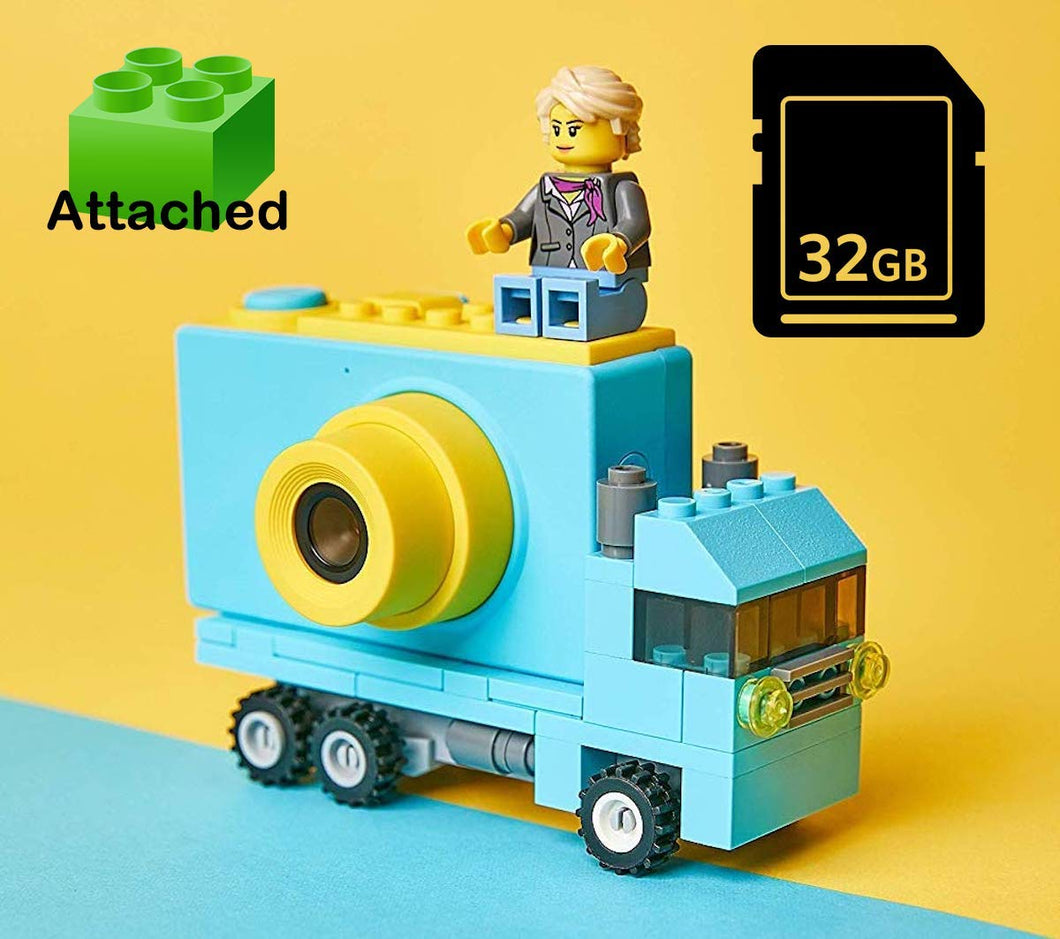 Toy Truck Shaped Lego Compatible 1080P FHD Digital Camera for Kids