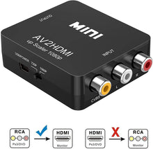 Load image into Gallery viewer, Mini RCA Composite CVBS AV to HDMI Video Audio Converter Adapter
