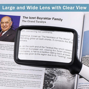 VOCA Magnifying Glass with Light, 3X Foldable Large Rectangle Reading Magnifier with Dimmable LED Light for Seniors, Newspaper, Books, Small Print, Lighted Gift for Low Visions (Worldwide Free Shipping)