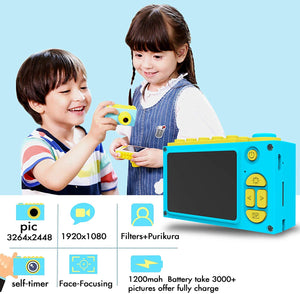 Toy Truck Shaped Lego Compatible 1080P FHD Digital Camera for Kids