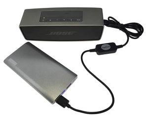 DigitCont USB DC 5V to DC 12V Power Supply Cable/Adapter/Voltage Step Up Converter, 4' Length, Plug & Play, Small & Light, for Bose SoundLink Mini 1 Series (Black)