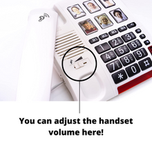 將圖片載入圖庫檢視器 VOCA CP120 Big Button &amp; Amplified Telephone for Seniors, 6 Photos Quick Dial, Hand Free Speaker Phone, Hearing Aid Compatible Phone, Extra Loud Volume for Visually &amp; Hearing Impaired
